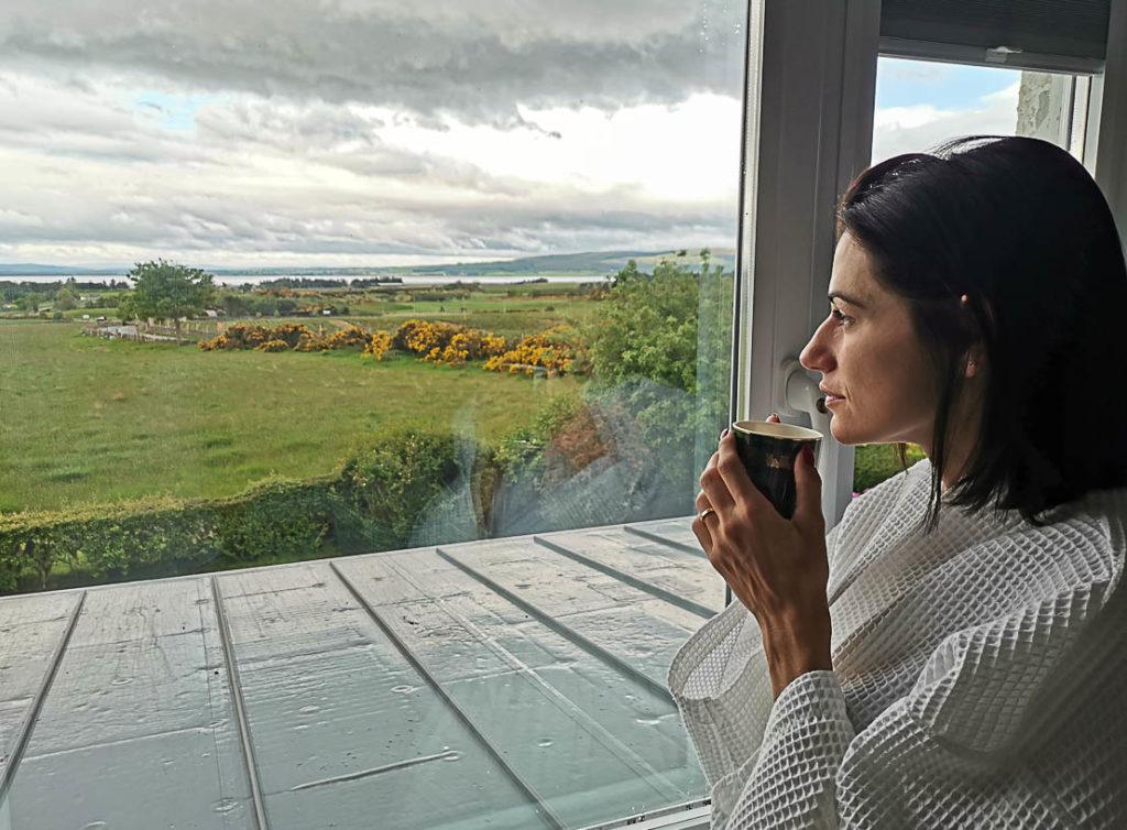 Scottish sky is dramatic, the heavy clouds add a beautiful touch to the green landscape. There are many things to do in Dornoch one of them is to contemplate nature from your hotel window.