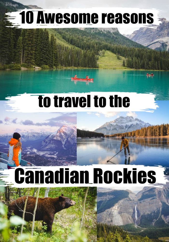  10 Awesome things to do in the Canadian Rockies. Activities, tours, and places to visit in the Canadian Rockies National Parks and around. Travel tips for visiting the famous lakes in the Rockies and lesser-known towns, also suggestions of where to stay in Alberta and Britsh Columbia. #canadianrockiesroadtrip #canadianrockiestravel #canadianrockiesitinerary